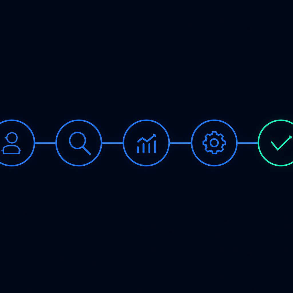ShiFt build process timeline: diagnose, design, build, integrate, and hand off an owned growth system.